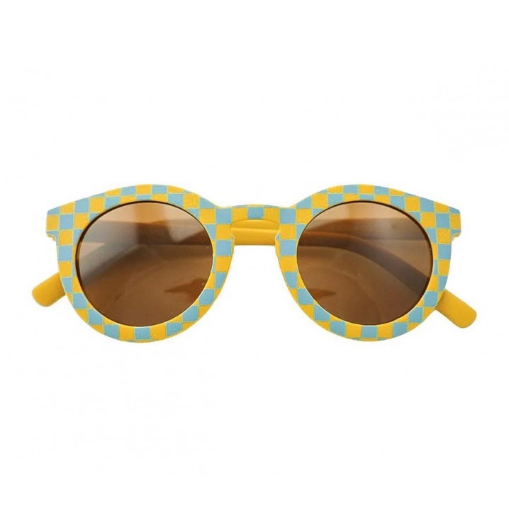 Gafas de sol polarizadas adulto cuadros amarillos