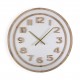 Reloj pared redondo Siriop madera natural y blanco