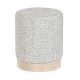 Puf redondo Arawn tapicería gris jaspe 32x32x38