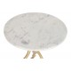 Mesita auxiliar redonda Rhiannon mármol blanco 45x45x50