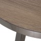 Mesa auxiliar Akalp madera natural metal cromado redonda set 3