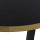 Mesa auxiliar Akalp madera negra tablero canto metal dorado redonda set 3