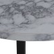 Mesa auxiliar Akalp madera efecto mármol blanco metal negro redonda set 3