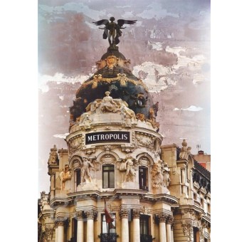 Cuadro lienzo Edificio Metrópolis Madrid 70x50