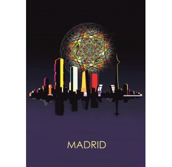 Cuadro lienzo Sky Line Madrid noche 70x50