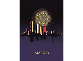 Cuadro lienzo Sky Line Madrid noche 70x50