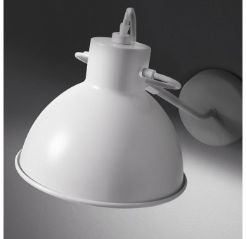 Lámpara Aplique Metal Blanco con Brazo Estilo Industrial