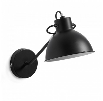 Lámpara Aplique Metal Negro con Brazo Estilo Industrial