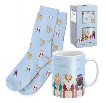 Taza mug y calcetines Navidad Reyes Magos