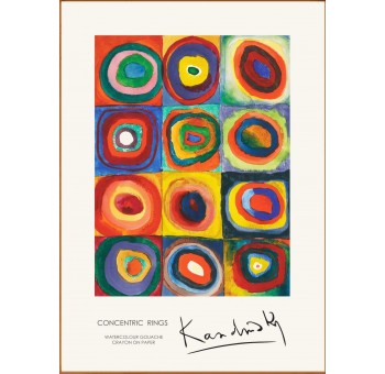 Cuadro lienzo enmarcado Círculos Concéntricos Kandinsky 70x50