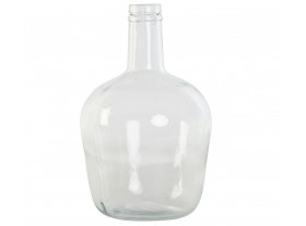 Jarrón botella antigua cristal reciclado 4L transparente