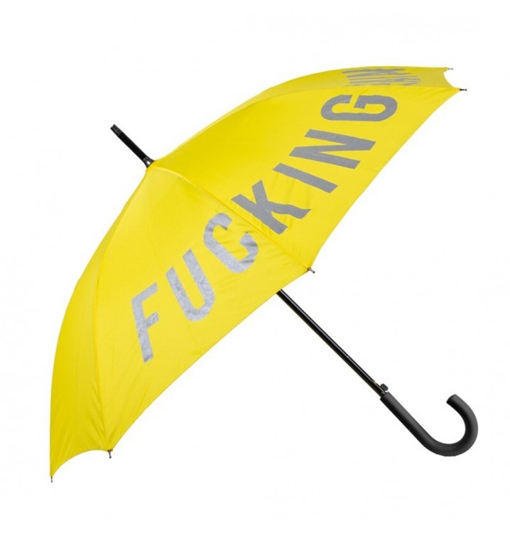 Paraguas Fucking Rain amarillo reflectante
