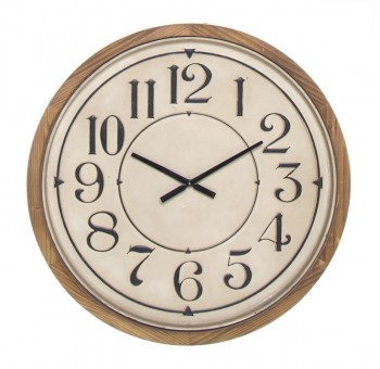 Reloj pared redondo madera analógico