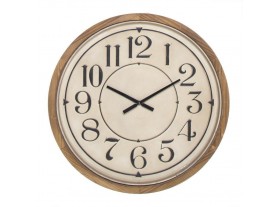 Reloj pared redondo madera analógico