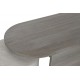 Mesa de centro ovalada 117X56X48 gris con pufs