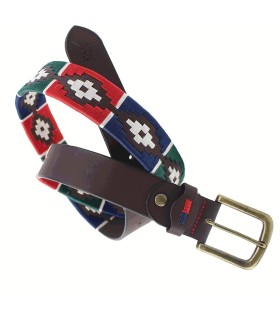Cinturón argentino pequeño 85/90/95 granate azul y verde rayas