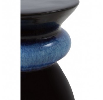 Mesita taburete auxiliar Semnan cerámica azul marino