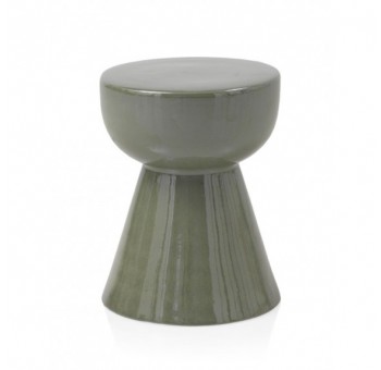 Mesita taburete auxiliar Gonbad cerámica verde