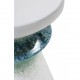 Mesita taburete auxiliar Maragheh cerámica blanca y azul