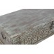 Baúl arcón 127X43X46 madera tallada turquesa