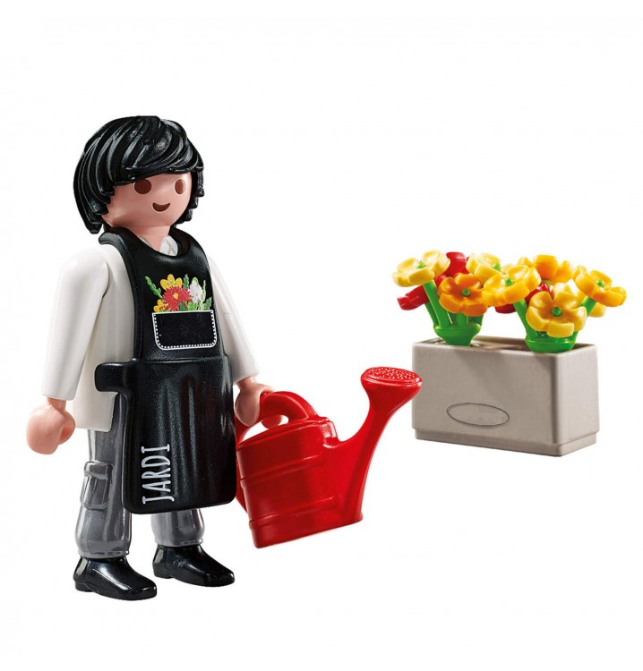 Figura Playmobil pequeña jardinero con maceta