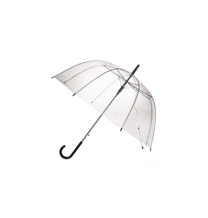 Paraguas seta transparente mango negro