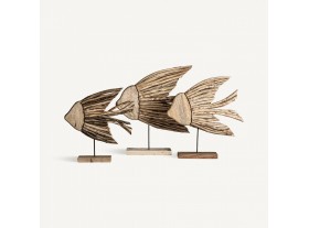 Figura decorativa juego 3 peces Ribe madera de teca