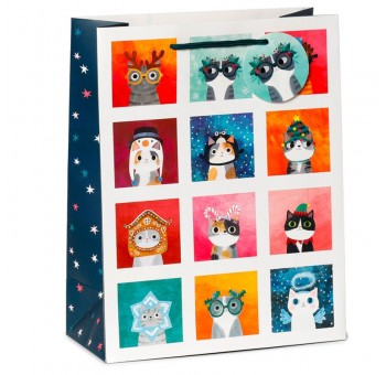 Bolsa de regalo Navidad Grande Gatos collage