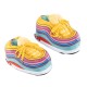 Zapatillas pantuflas casa rayas multicolores