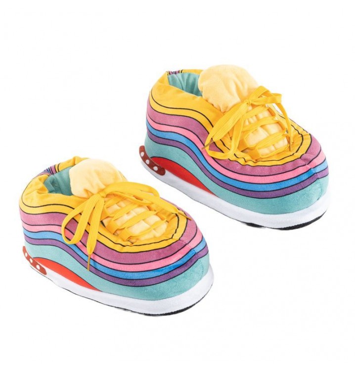 Zapatillas pantuflas casa rayas multicolores