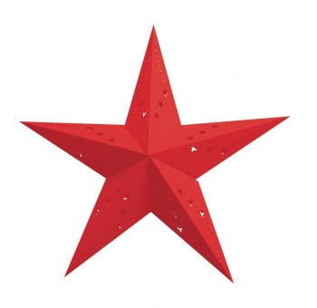 Estrella farol colgante roja papel