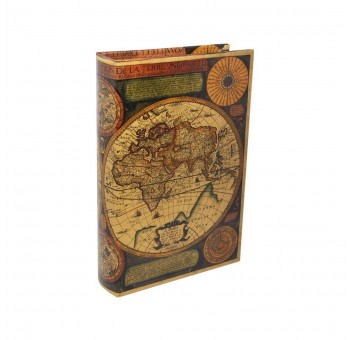 Caja fuerte libro decoración Mapa Mundo