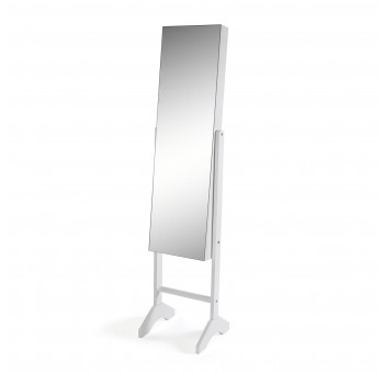 Espejo de pie joyero Aklim blanco 35x33x153