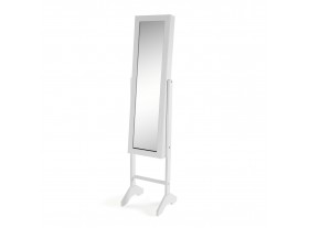 Espejo de pie joyero blanco 35x33x153