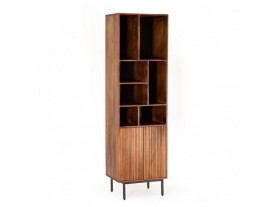 Mueble librería 2 puertas Sisak acero y madera de mango 55X190