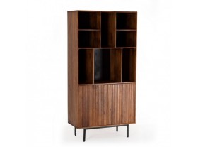 Mueble librería 2 puertas Sisak acero y madera de mango 85X170