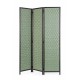 Biombo 3 paneles Papelet madera de álamo y bambú verde 135X180