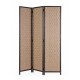 Biombo 3 paneles Papelet madera de álamo y bambú Natural 135X180
