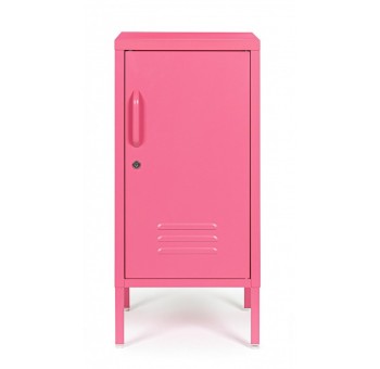 Mesa de noche 1 puerta Barka acero rosa 40X76