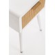 Mesa de noche 1 cajón Tabula madera dm y Pawlonia natural y blanco 40X57