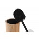 Escobillero baño negro y bambú 10x10x36.8