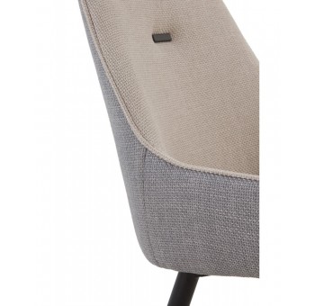 Juego 4 sillas Kandar bicolor gris y beige patas metal negras