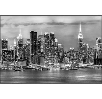 Cuadro lienzo enmarcado negro Skyline Manhattan 90x60