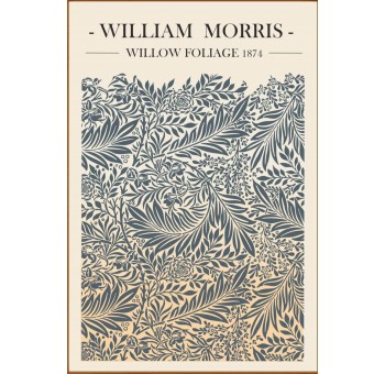 Cuadro lienzo enmarcado nogal claro William Morris 90x60