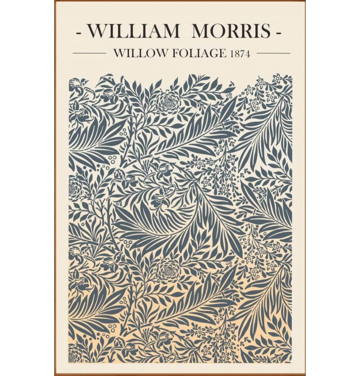 Cuadro lienzo enmarcado nogal claro William Morris 90x60