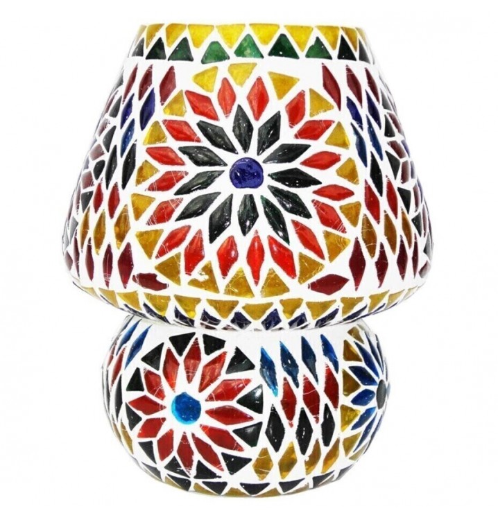 Lámpara de mesa Azrou craquelada A13 cristal multicolor