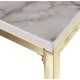 Mesa auxiliar Dentill set 2 madera acabado mármol blanco metal plateado