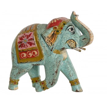 Figura Elefante Indio multicolor envejecido A21