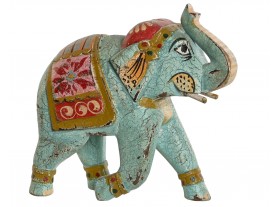 Figura Elefante Indio multicolor envejecido A21