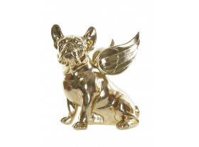 Figura decoración Bulldog con las dorado recostado
